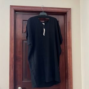 Chicos black linen dress / beach cover up size 2 (Large)